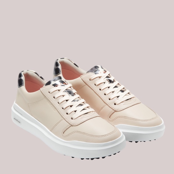 Womens Cole Haan GrandPro AM Golf Sneaker, Shortbread. W23542 - Picture 2 of 5